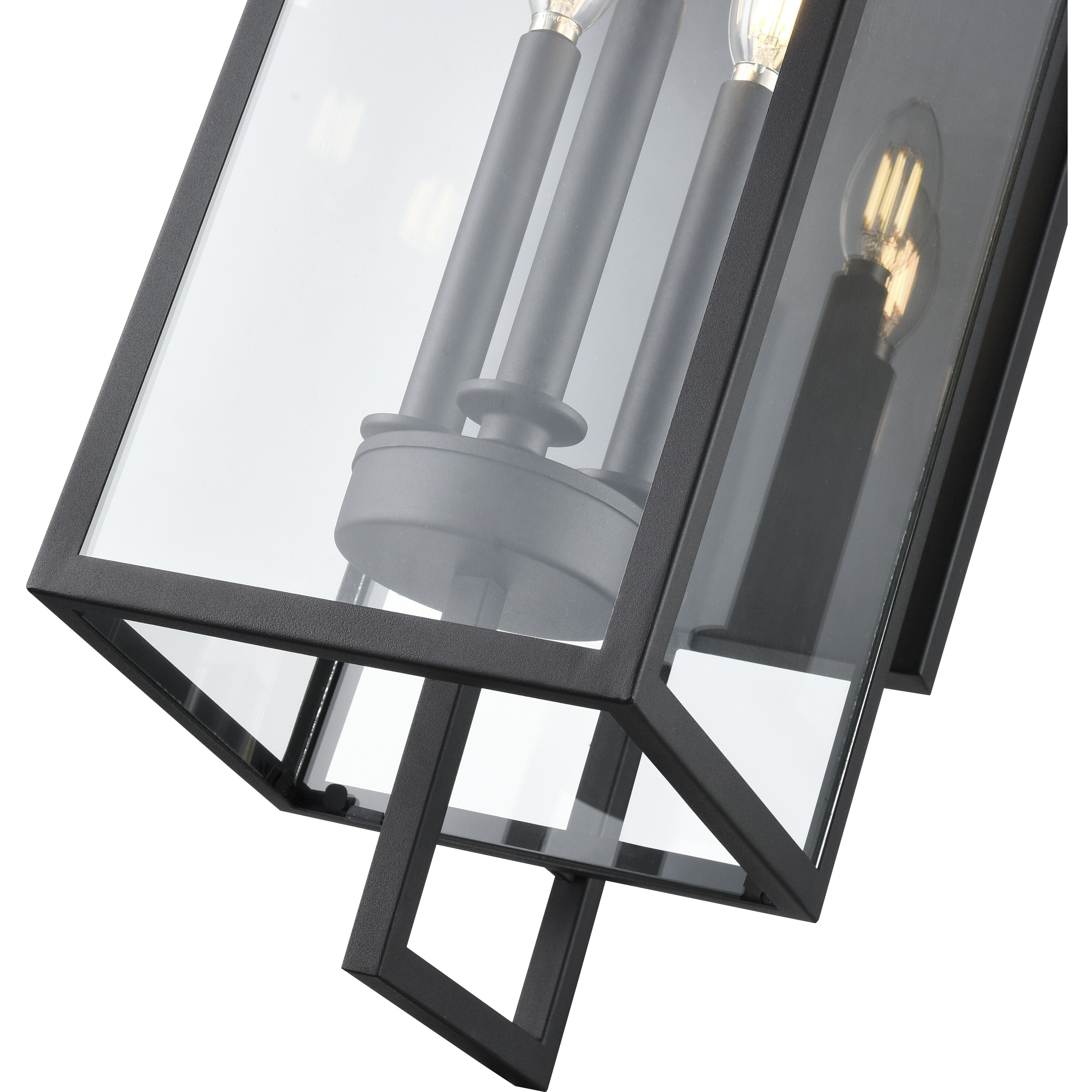 Lamont 3 Light 28.5 inch Textured Black Outdoor Wall Sconce